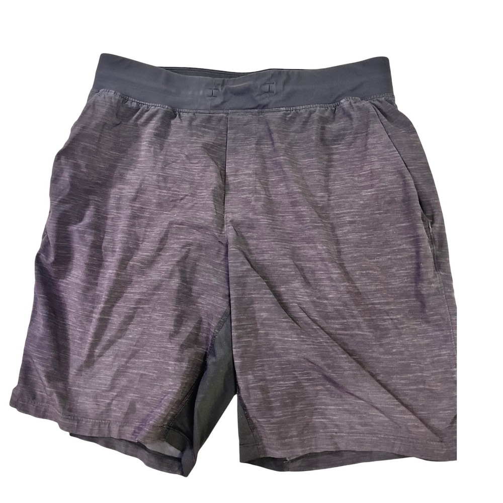 Lululemon Pace Breaker 9" Athletic Shorts Mens Large Heathered Black Gray